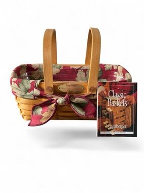 Longaberger Basket Woven Memories Yr 2000 Material Cover Plastic Liner Vintage